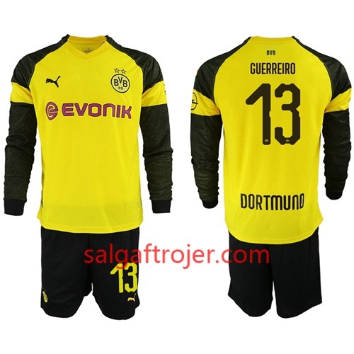 Borussia Dortmund Fodboldtrøjer Guerreiro 13 Børn Hjemmebanesæt 2018/19 Langærmet Borussia Dortmund Fodboldtrøjer Guerreiro 13 Børn Hjemmebanesæt 2018/19 Langærmet
